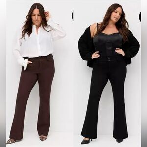 Torrid Black and Brown Flare Trousers